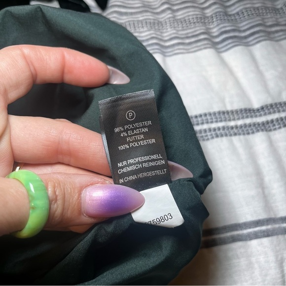 House of Harlow 1960 Velvet Tie Shoulder Mini Short Dress Dark Green Clubbing - Picture 10 of 14